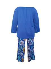  One Shoulder Top & Floral Wide Leg Pants Set