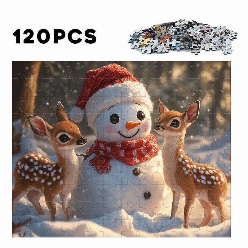 Snowman & Reindeer Jigsaw Puzzle 1000pcs Winter Scene Festive Gift