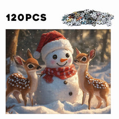Snowman & Reindeer Jigsaw Puzzle 1000pcs Winter Scene Festive Gift