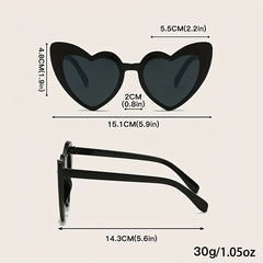 Y2K Heart Sunglasses For Women Men UV400 Sun Shades Glasses