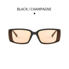 Boho Style Square Sunglasses Wide Temples Anti UV Sunscreen Glasses