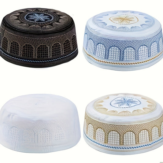 Ethnic Islamic Hat For Men, Lightweight Embroidered Cap