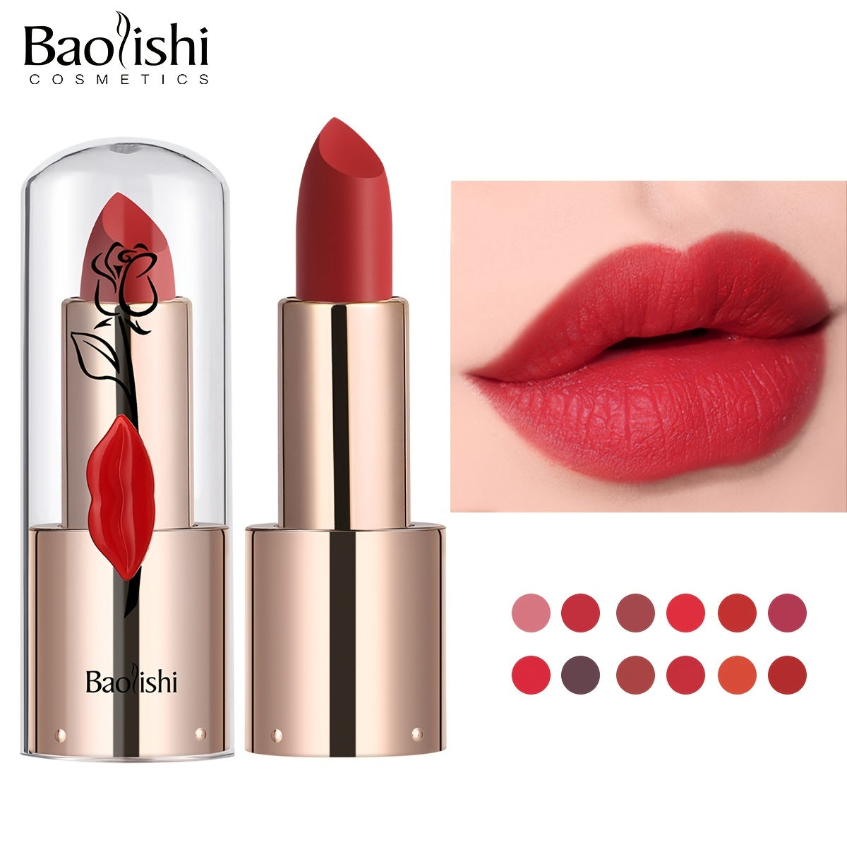 Velvet Matte Lipstick Waterproof Lip Print Golden Tube