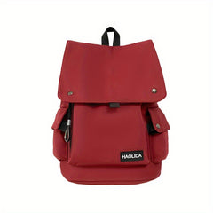 Casual Flap Backpack Drawstring School Bag Nylon Outdoor Travel Daypack