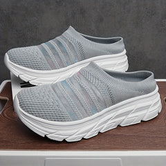 Women's Knitted Platform Loafers Slip On Sports Shoes