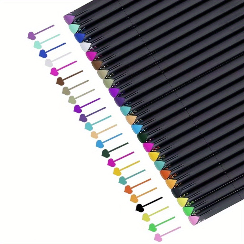 24 Packs Hook Line Pen Art Children's Watercolor Brush Set
