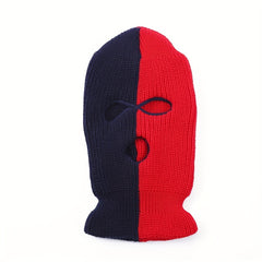 Mens Three Hole Cap Warm Two Knit Cap Cycling Cap