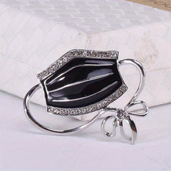 Alloy Diamond Mask Brooch For Men Rhinestone Drop Oil Corsage
