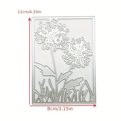 1pc Rectangle Flower Framed Metal Cutting Dies for Scrapbooking