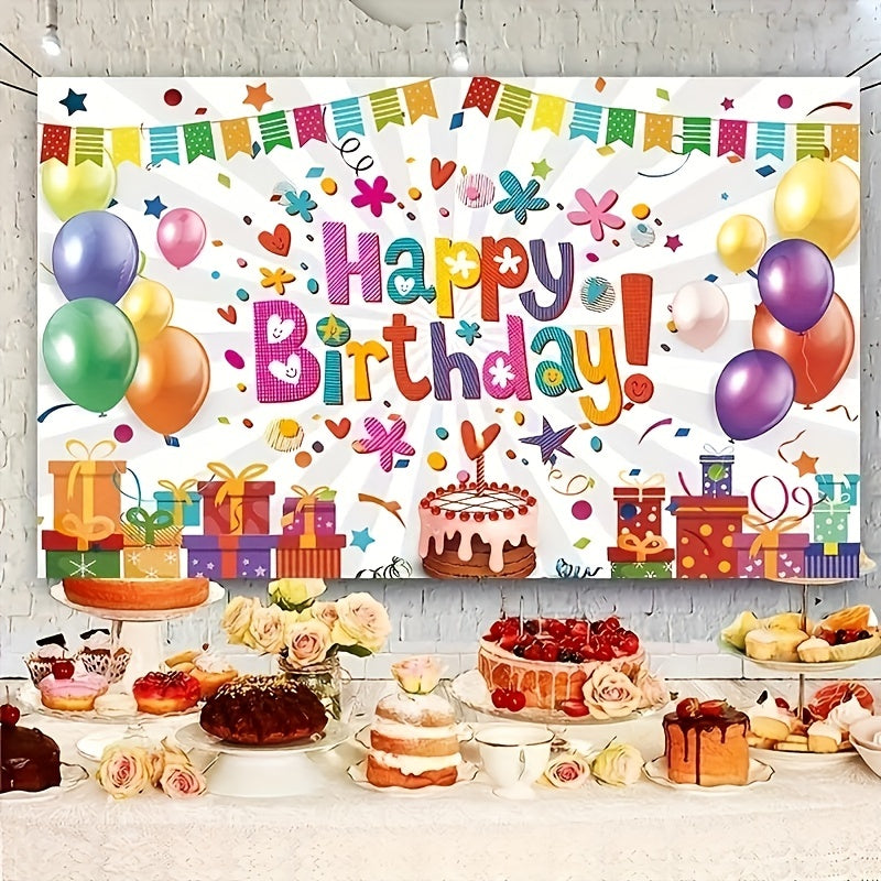 Rainbow Happy Birthday Banner Backdrop Large Yard Sign
