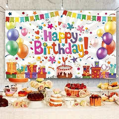 Rainbow Happy Birthday Banner Backdrop Large Yard Sign