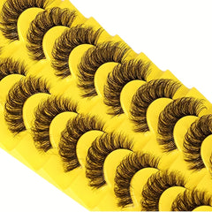 10 Pairs Fluffy 3D Natural Volume Curly False Eyelashes for Party Daily Use