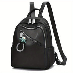 Nylon Backpack Zipper Front Travel Daypack Casual Student Schoolbag