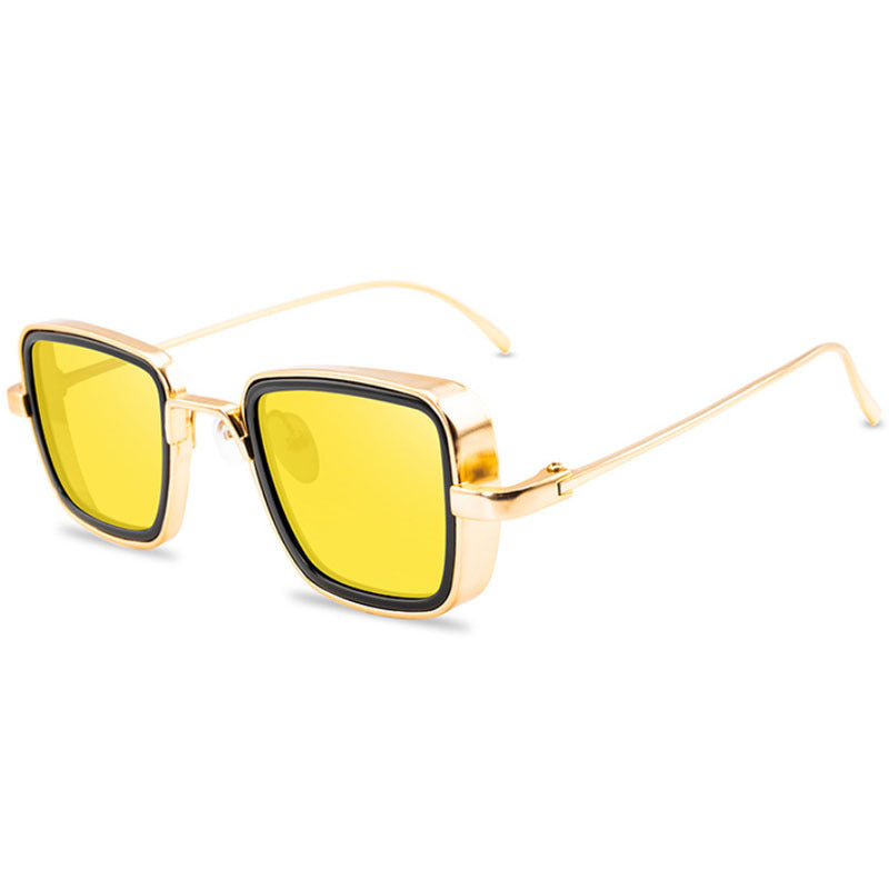 Men's Metal Square Frame Sunglasses for Outdoor Vacation