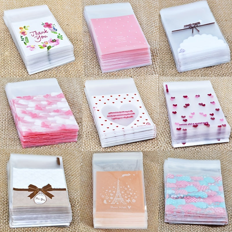 100pcs Self sealing Bag Opp Plastic Packaging Bag For Baking Cookies Candy Bag