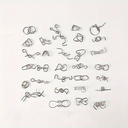 16pcs Metal Wire Puzzle Unlocking Interlocking Game Magic Toy