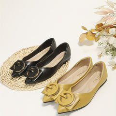 Women's Pointed Toe Flats Soft Sole Solid Slip On Shoes