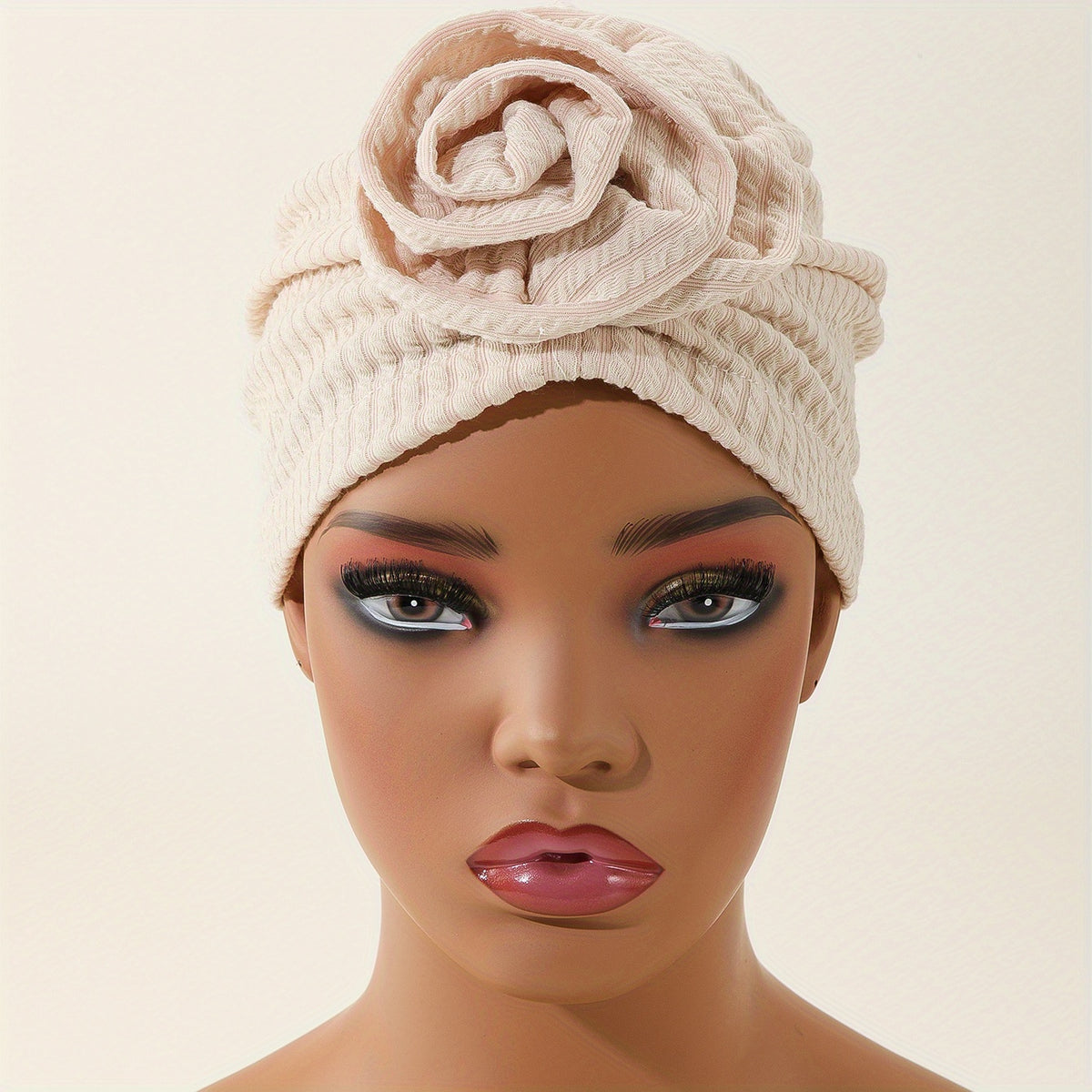 Vintage Twist Flower Turban Cap Boho Print Head Wrap Elastic Bonnet Head Scarf