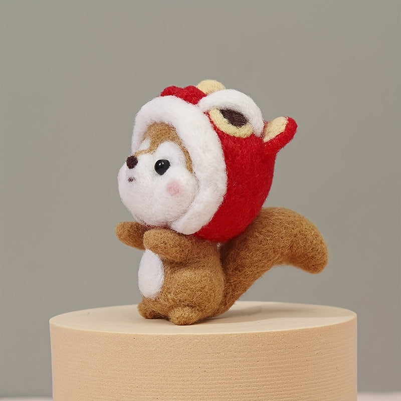 DIY Squirrel Wool Felt Doll Kit for Beginners