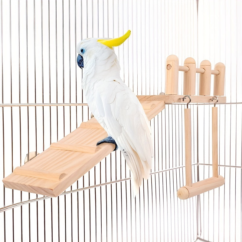 Bird Platform Swing & Climbing Ladder Set - Fun Pet Bird Toy