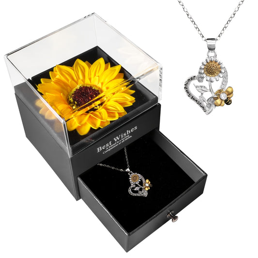 Sunflower Jewelry & Soap Flower Brooch Set