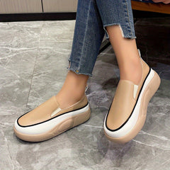 Women's Flat Loafers Soft Sole Slip On Shoes PU Leather Walking Flats