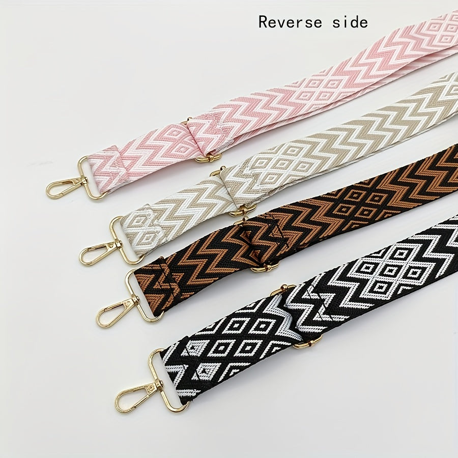 Geometric Pattern Bag Strap Adjustable Durable Lightweight