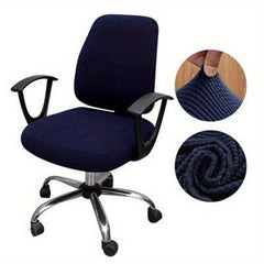 2pcs Set Stretch Jacquard Chair Covers Solid Color Office Dining Chair Cover