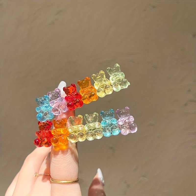 Rainbow Bear Hair Clip for Girls
