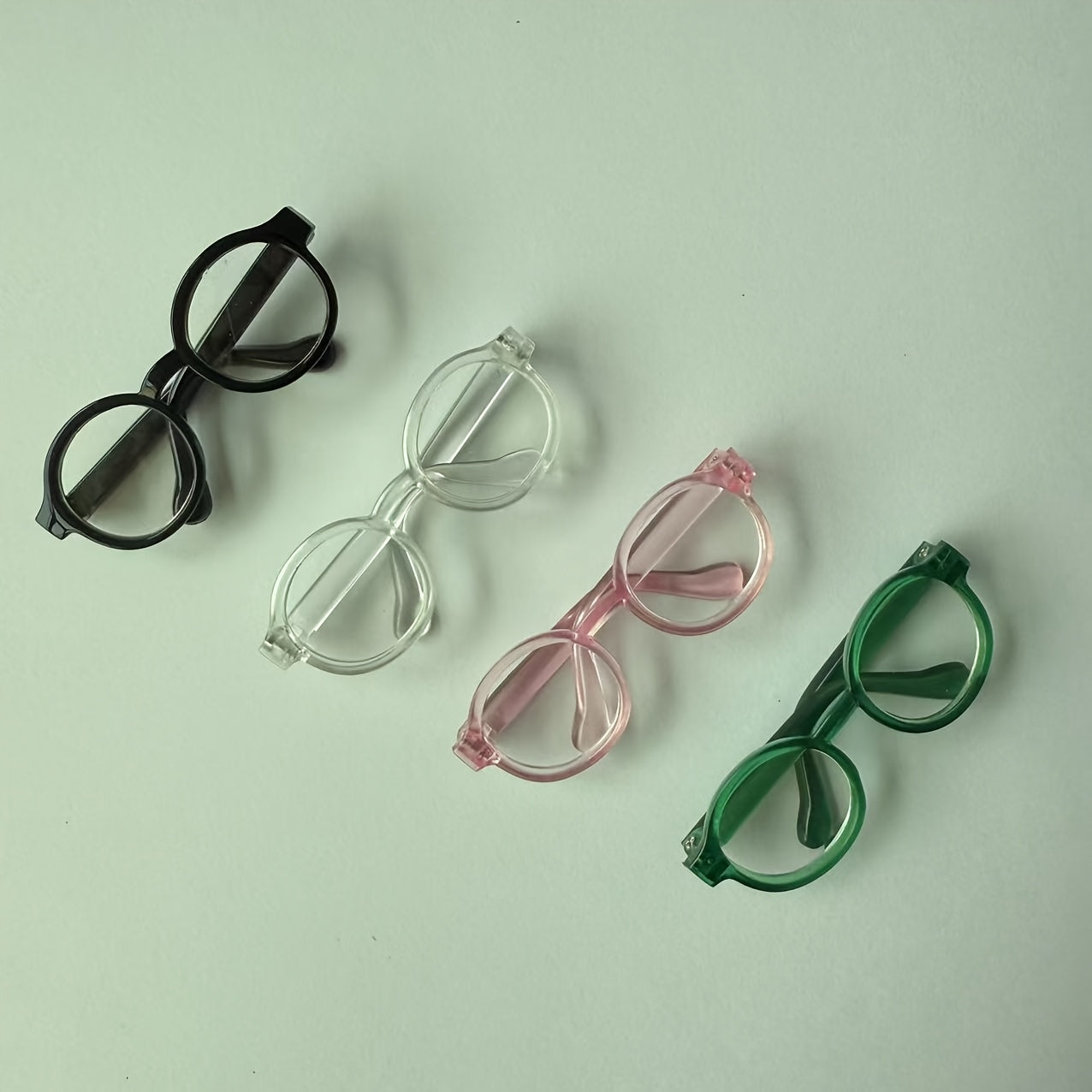 4pcs Doll Accessory Set Glasses in Pink Green for Dolls & Crafts
