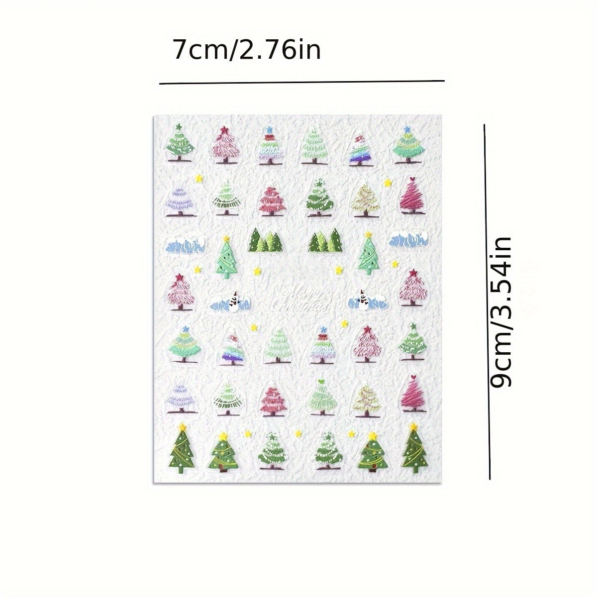 3D Embossed Christmas Tree Stickers for Phone & Tablet Cases