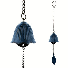 Japanese Cast Iron Wind Chime Hanging Decoration Retro Leaf Bell Outdoor Garden