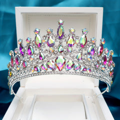 Boho Bridal Crown with Colorful Stones