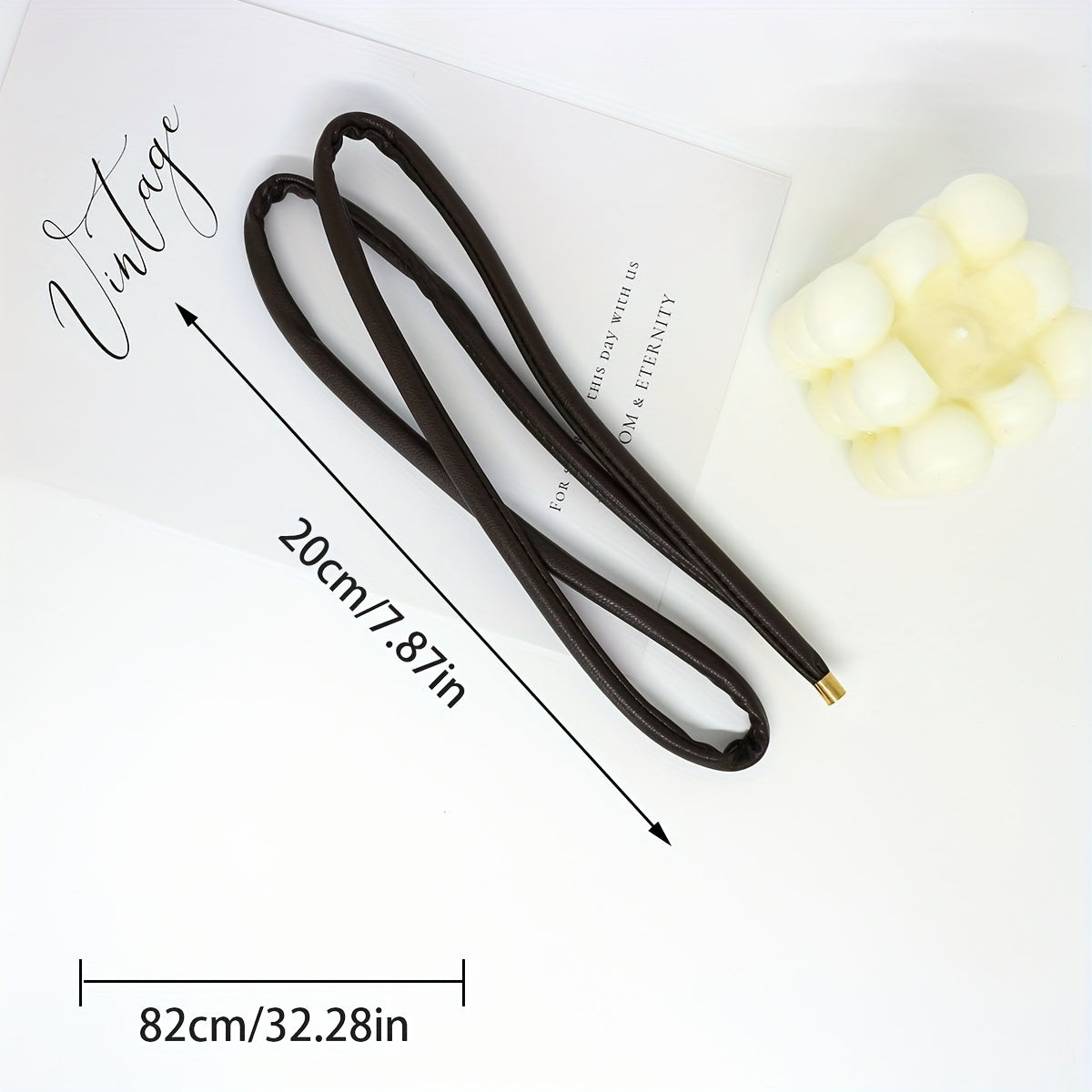 Long Leather Hair Elastics Ties Solid Stretchy Scrunchie Ponytail Holder