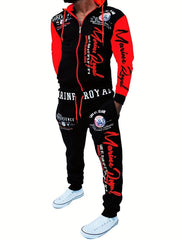 Men's Hiphop Letter Print Tracksuit Set