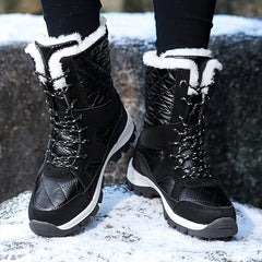 Quilted Argyle Pattern High Top Boots