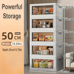 1pc Foldable Clear Storage Box Large Organizer Containers With Lids Room Decor