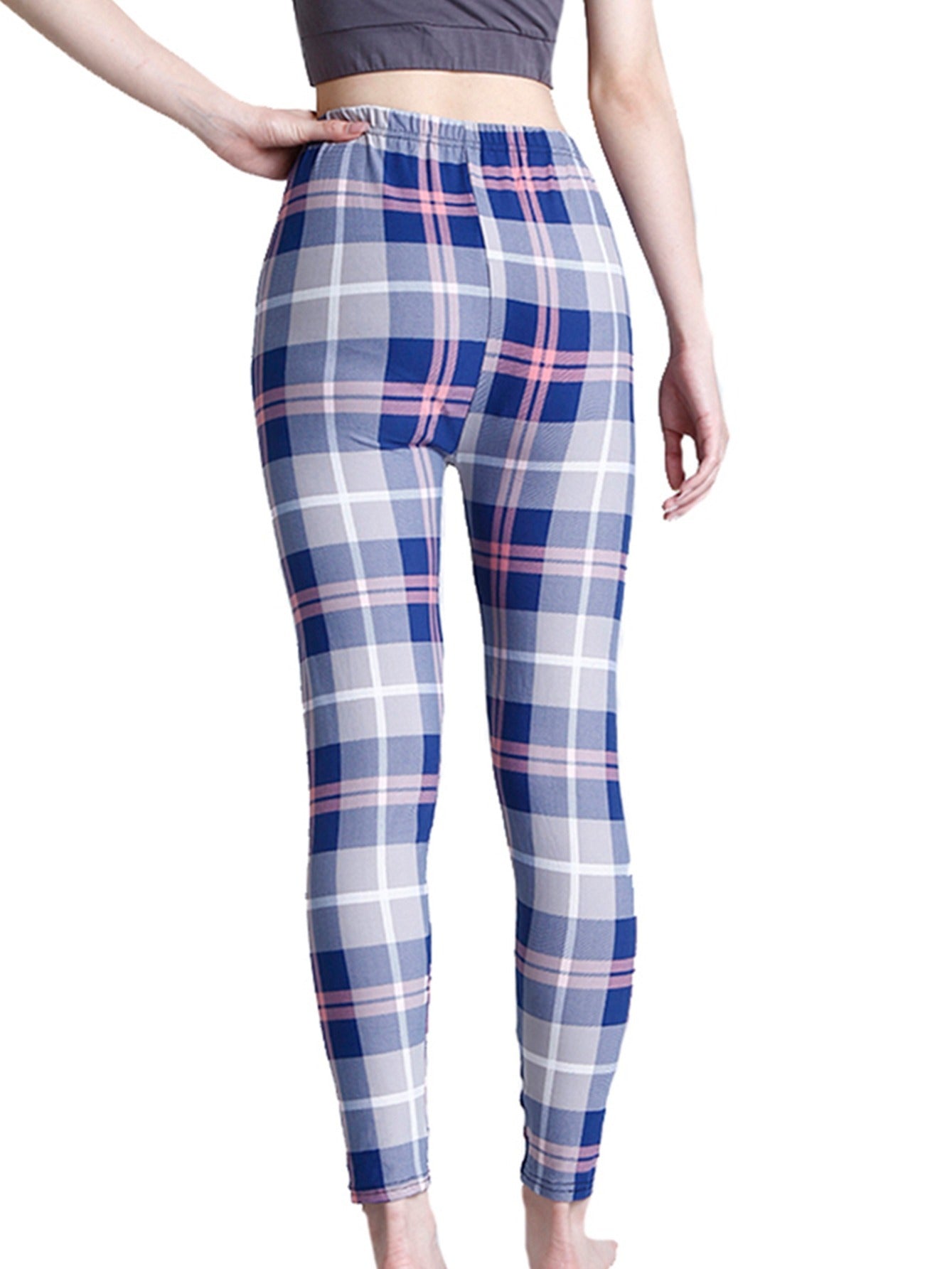 Plaid Print Leggings for Women