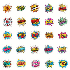 50pcs Colorful Explosion Stickers for DIY Projects Laptop Water Bottle Guitar