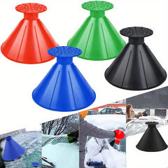 2pcs Car Windshield Ice Scraper Funnel Snow Removal Shovel De Ice Tool Winter