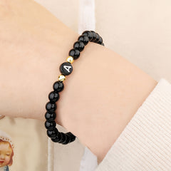 Alphabet Beaded Bracelet Stretch Beads Hand Jewelry Personalized Gift
