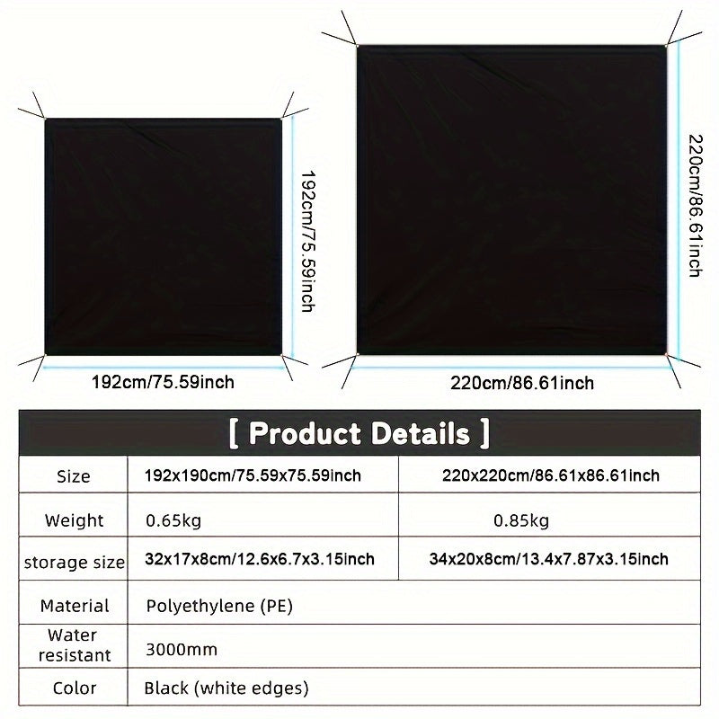 PE Water Resistant Ground Mat for Camping Hiking Backpacking