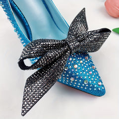 2Pcs Detachable Tie Bow Shoe Buckles for Decoration Ladies Gift