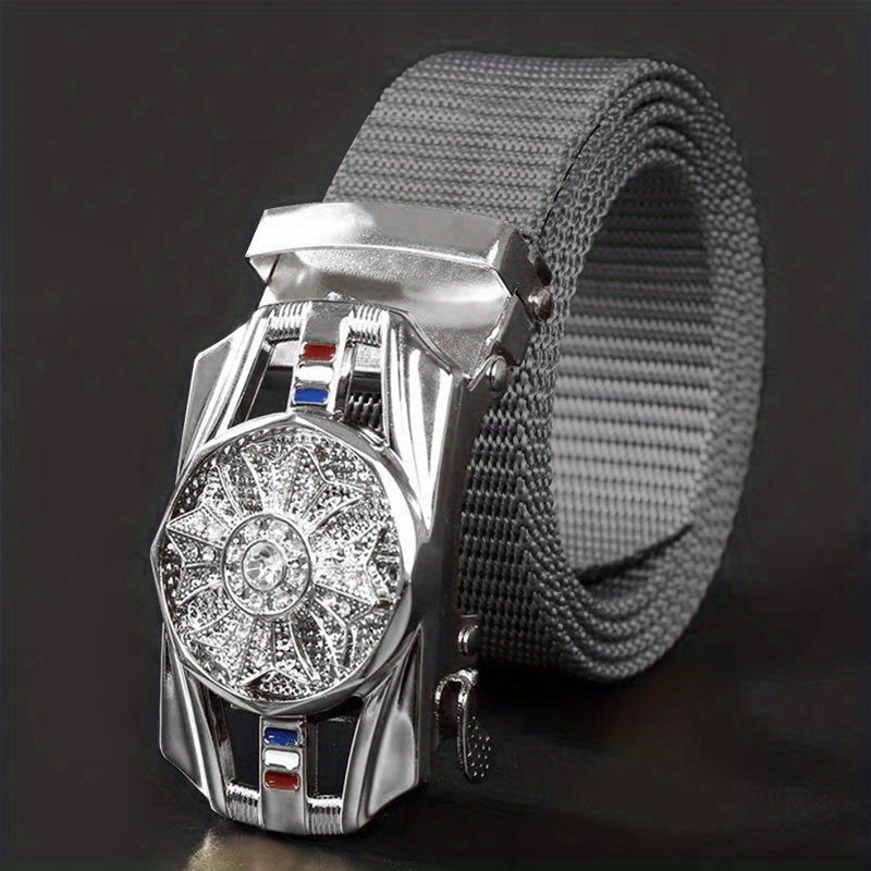 Automatic Buckle Slider Men's Casual Nylon Canvas Belt