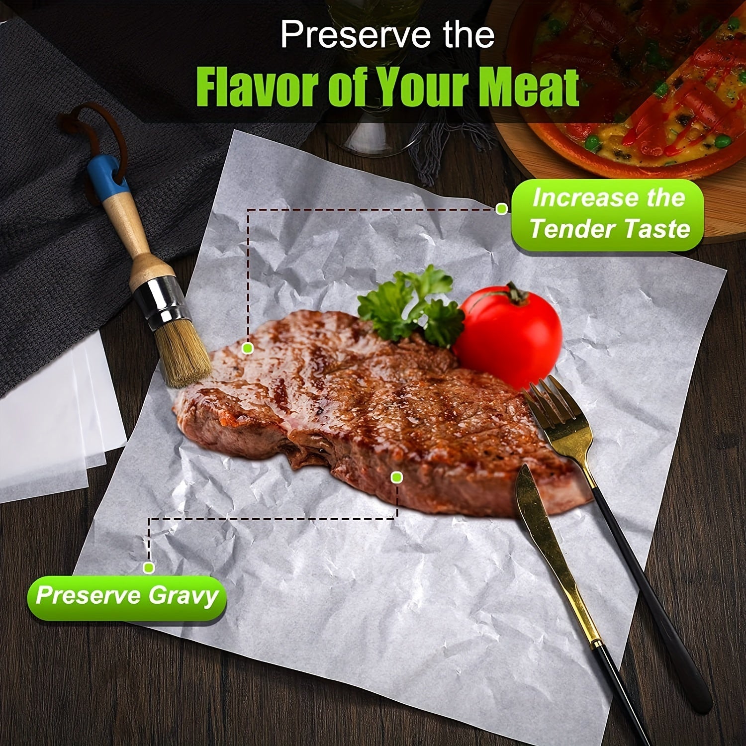 100pcs Disposable Butcher Paper Sheets 30x30cm Square Meat Sheet