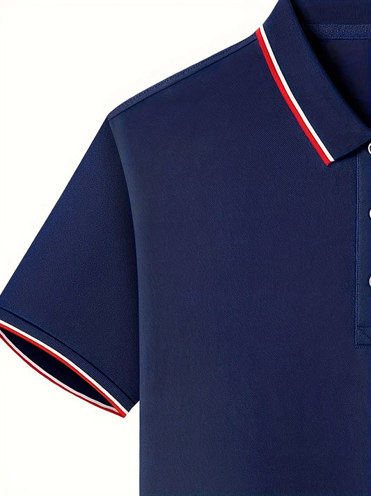 Cartoon Uncle Face Print Men's Lapel Polo Shirt