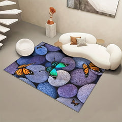 Abstract Geometric Area Rug Modern Indoor Mat Non slip Washable