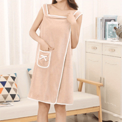Women's Soft Thick Bathrobe with Bow Pocket