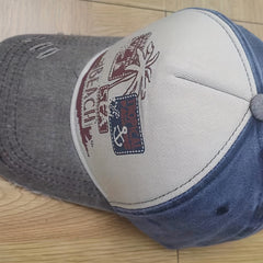 Graffiti Print Baseball Cap Washed Distressed Cap