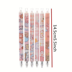 6pcs Bear 0.5mm Quick Dry Bullet Signature Pens for Students